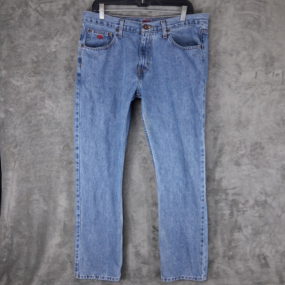 NFL Team Apparel New England Patriots Jeans Blue Denim Y2K Mens 35x32
